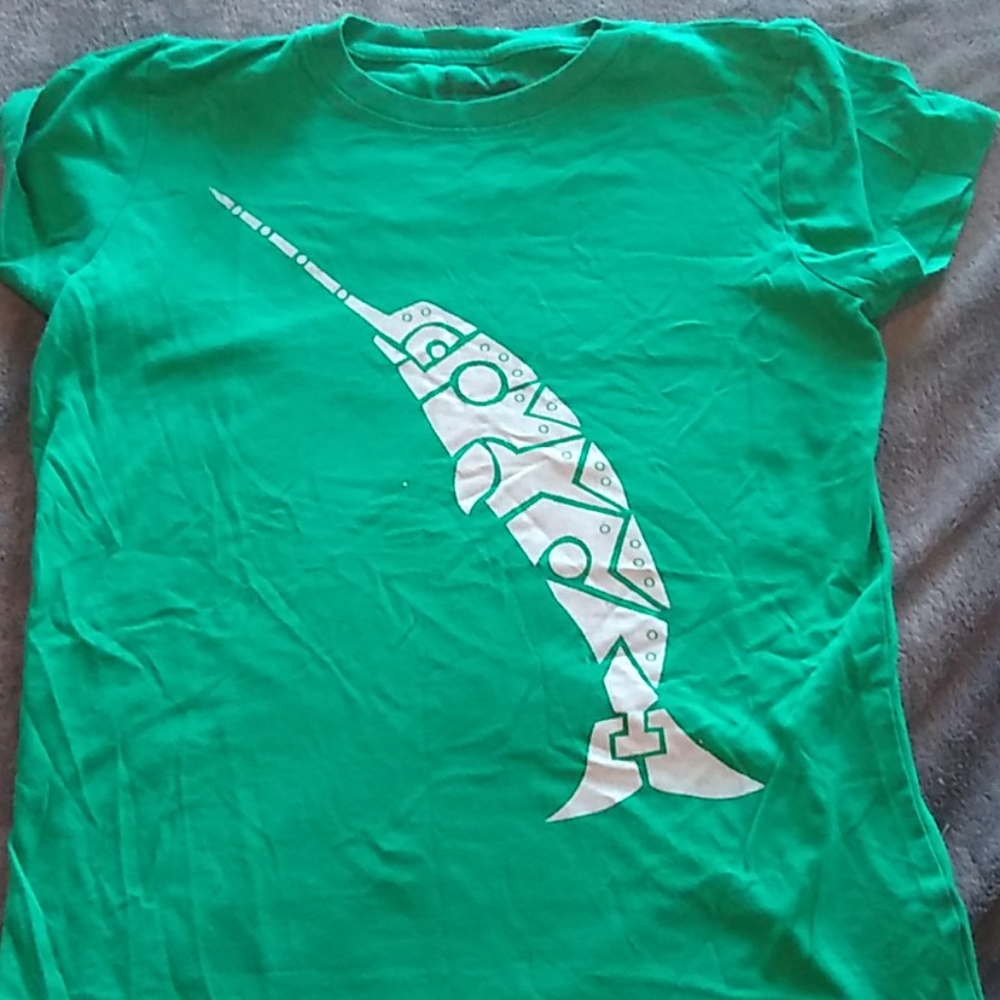 Narwhal shirt mechanical look.